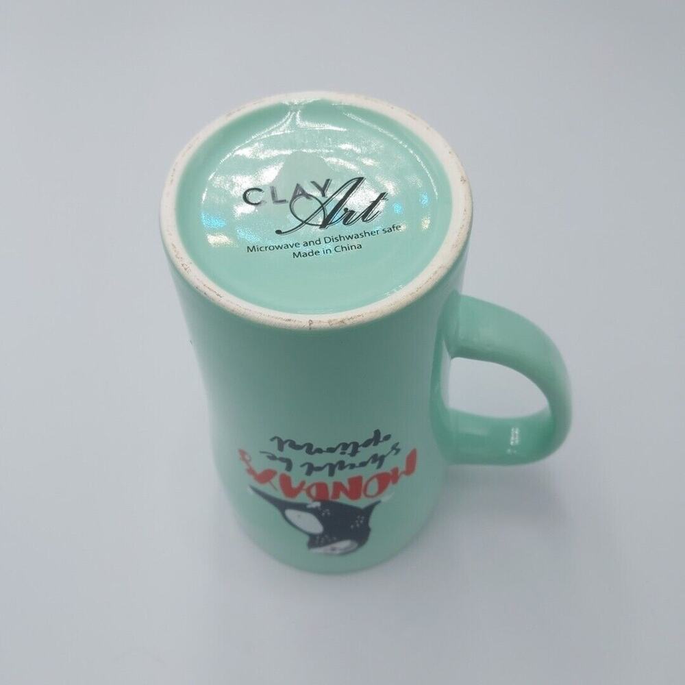 Tall Mug “ Mondays Should Be Optional “ by Clay Art Sloth Coffee Tea Coco - Picture 4 of 4